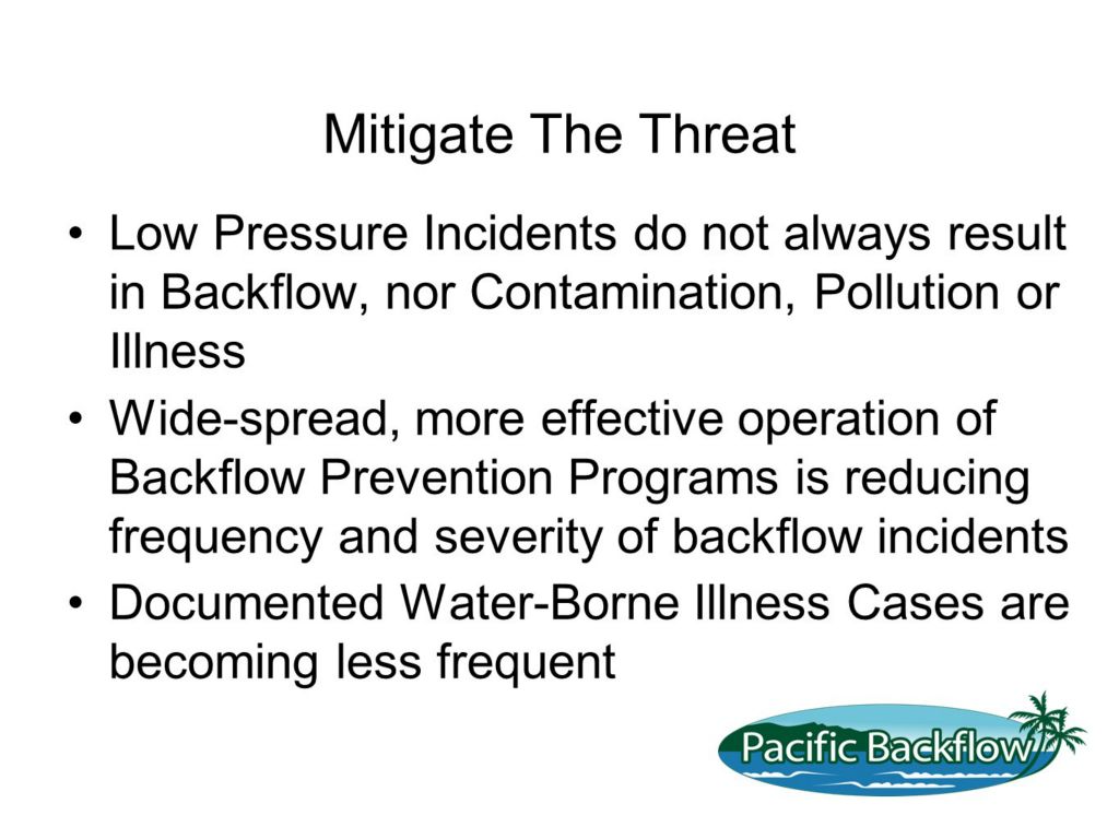 Text. Backflow protection works to mitigate the threat.
