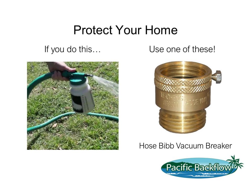 Image of hose end chemical sprayer recommending a hose bibb vacuum breaker