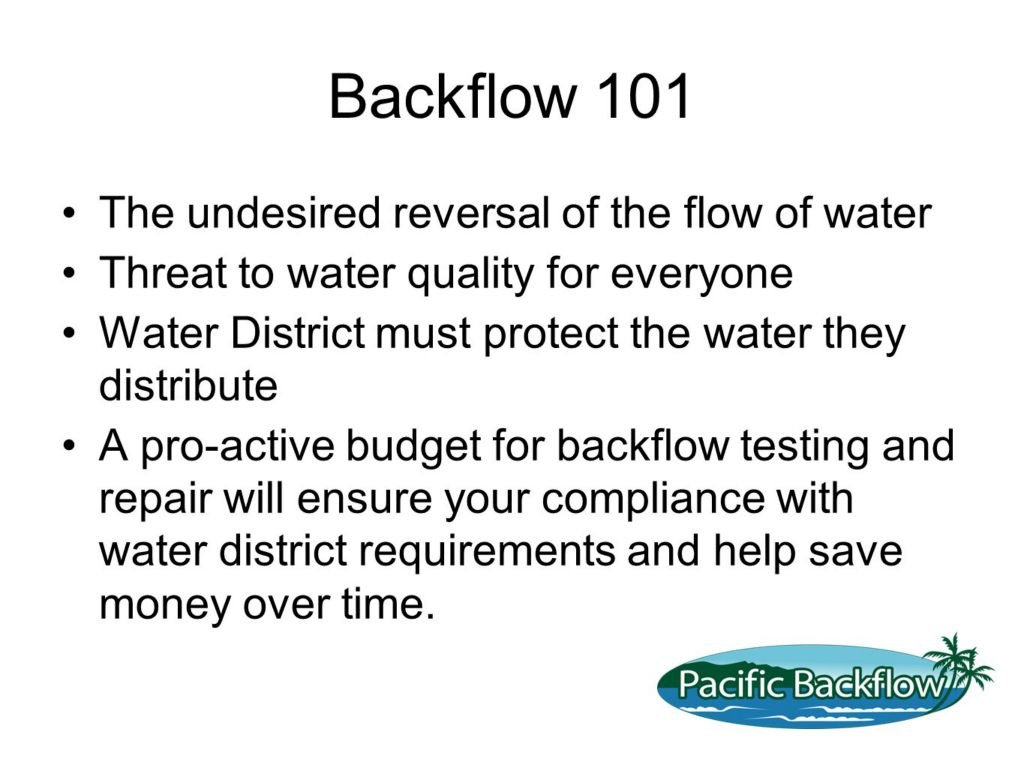 Text. Summary Points. Backflow is a threat that we all can work to overcome.