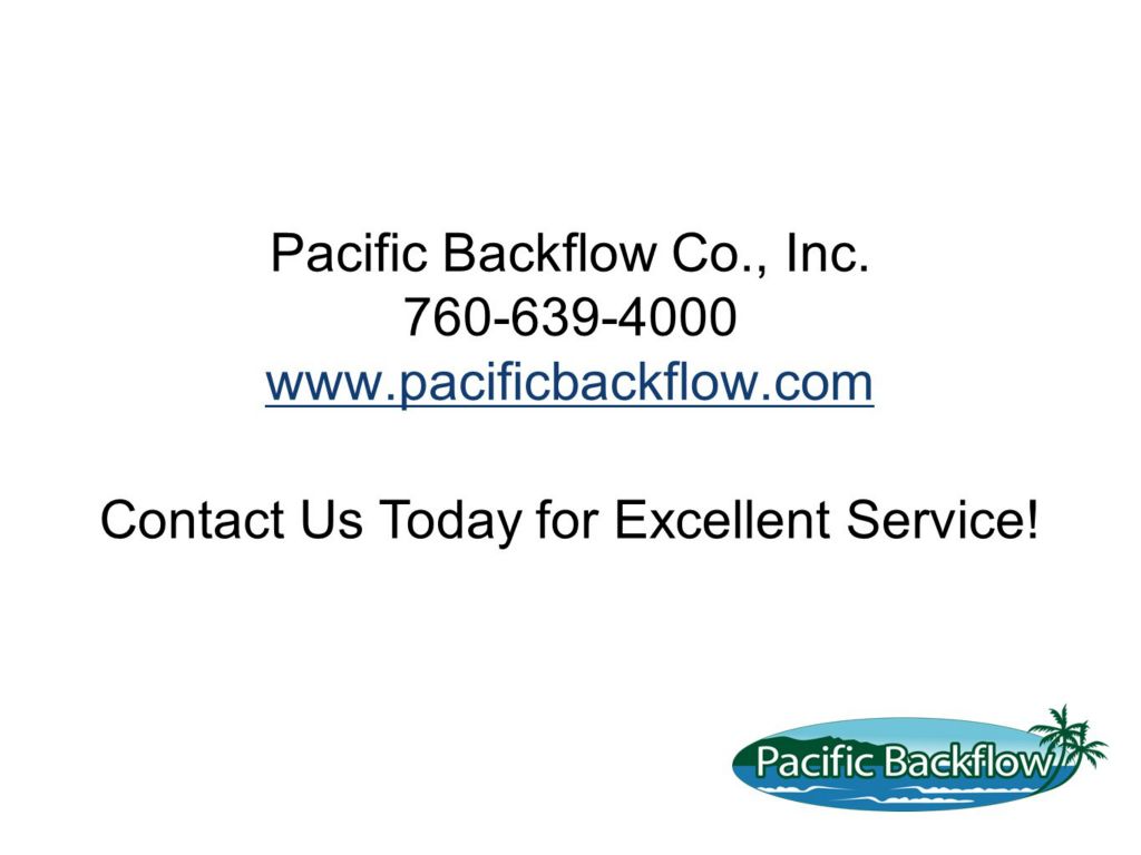 Text. Contact Pacific Backflow for excellent service!